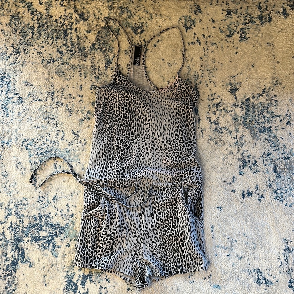 Bobi Los Angeles leopard print romper